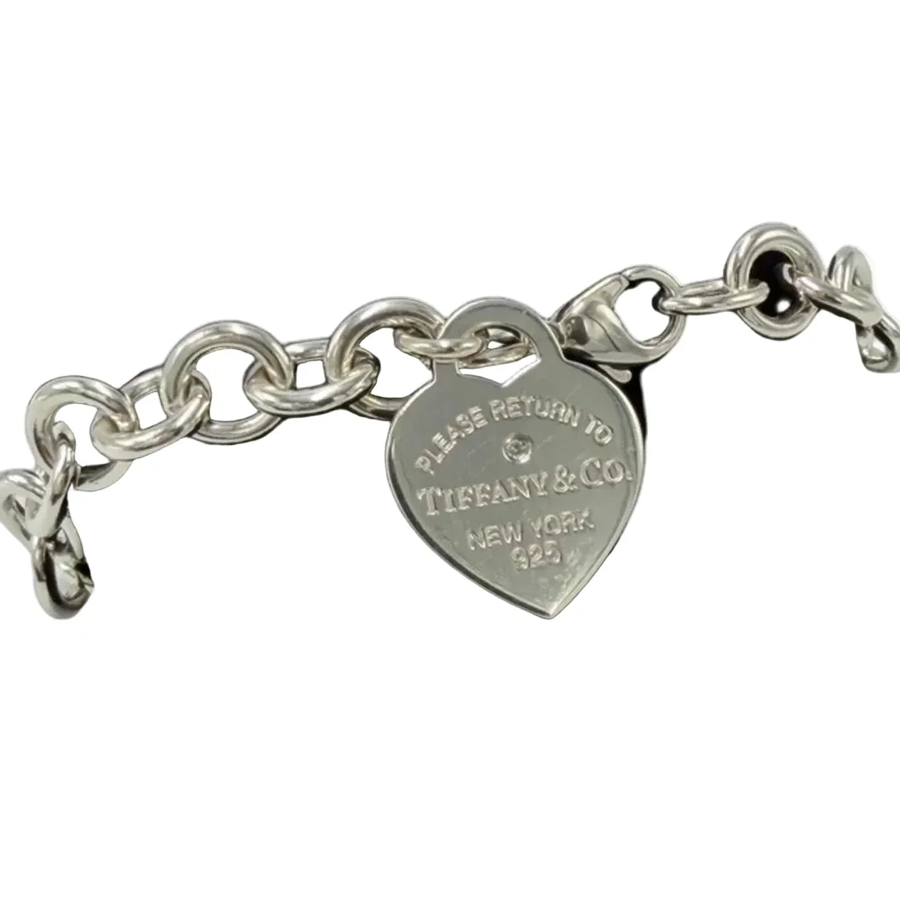 Tiffany & Company Heart Tag Diamond Charm Luxury Bracelet