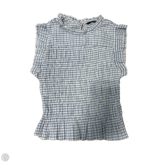Top Sleeveless By Zara In Blue & White, Size: S