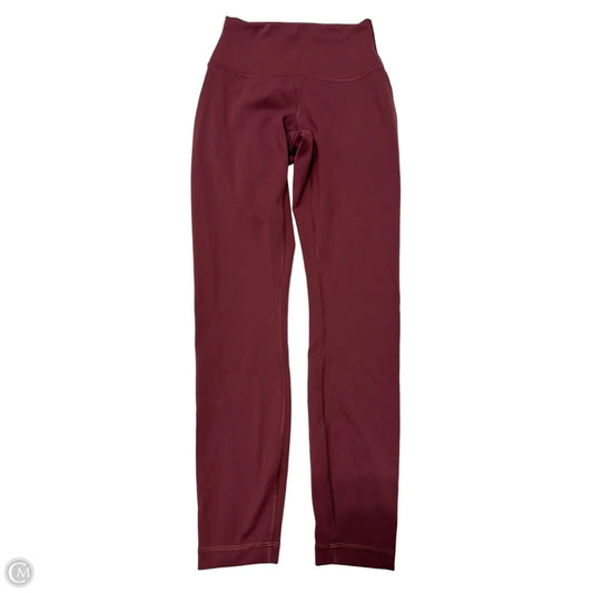 Athletic Leggings By Lululemon In Maroon, Size: 4