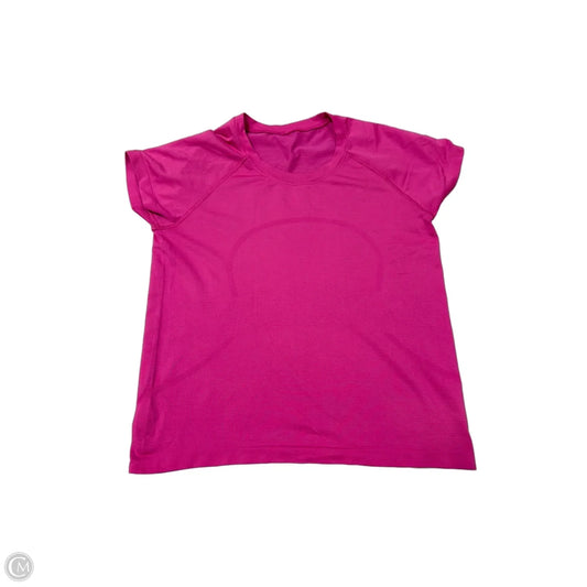 Athletic Top Short Sleeve By Lululemon In Pink, Size: M
