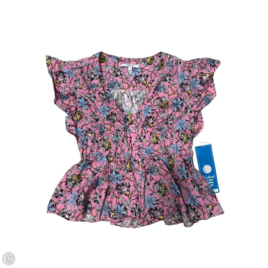 Top Short Sleeve Designer By Derek Lam In Floral Print, Size: S