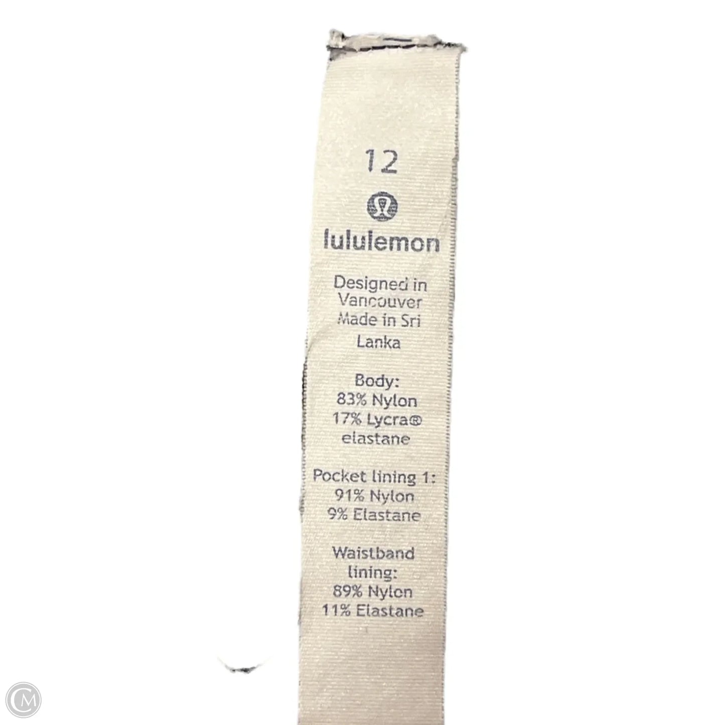 Athletic Leggings By Lululemon In Blue, Size: 12