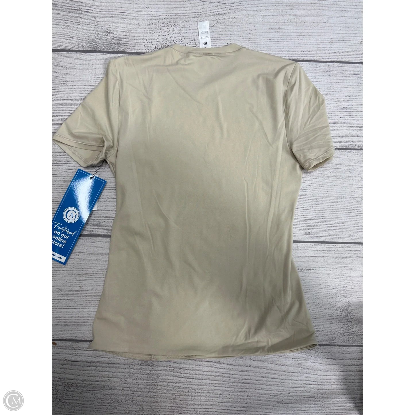 Athletic Top Short Sleeve By Lululemon In Tan, Size: Xs