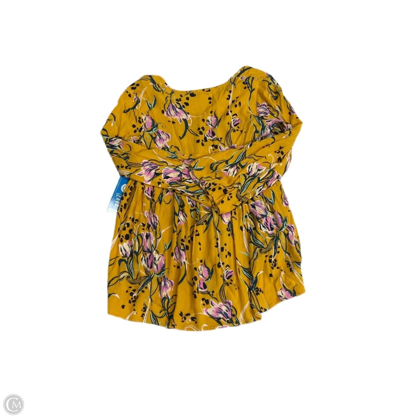 Top Long Sleeve By Free People In Yellow, Size: Xs