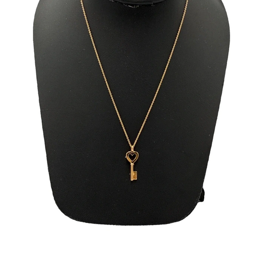Tiffany & Company 18K Keys Heart Pendant Luxury Necklace