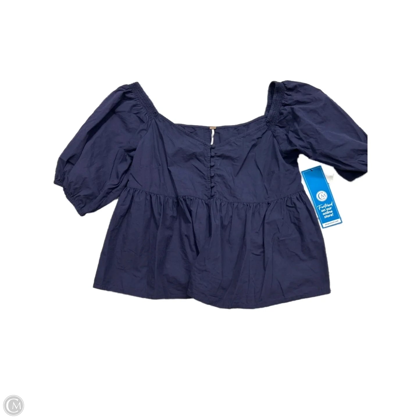 Top Short Sleeve By Free People In Navy, Size: L