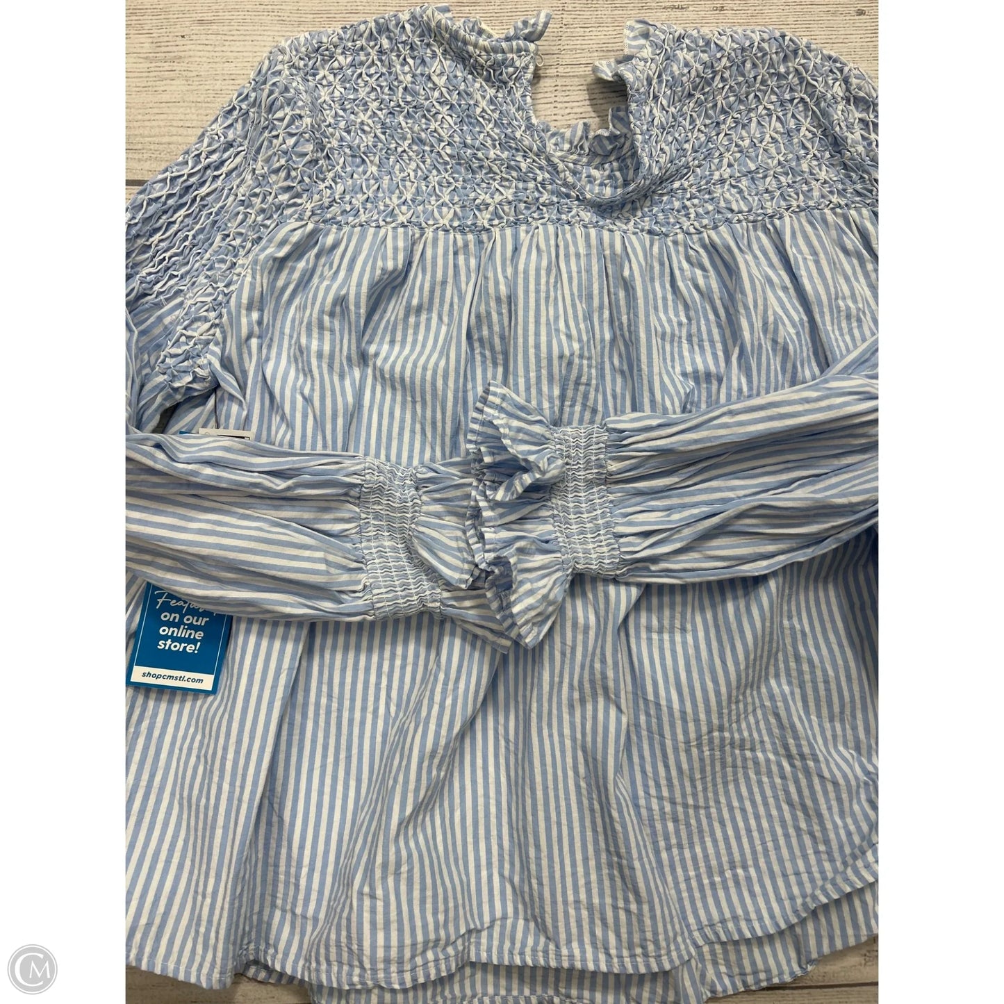 Top Long Sleeve By Maeve In Striped Pattern, Size: M