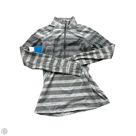 Athletic Top Long Sleeve Collar By Lululemon In Striped Pattern, Size: S