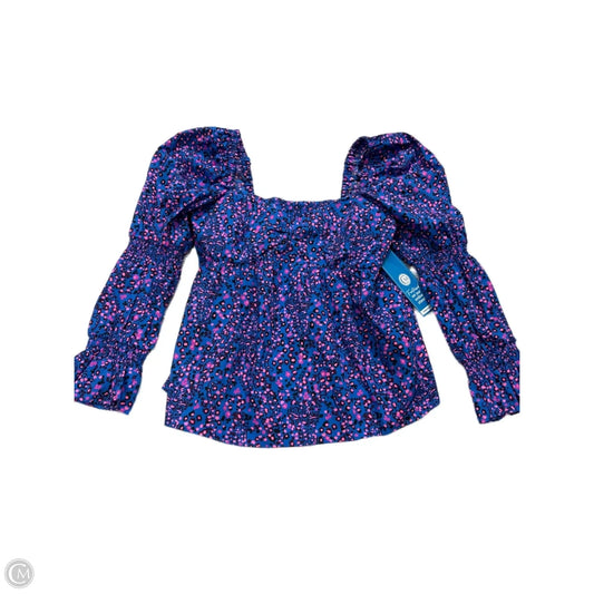 Top Long Sleeve Designer By Lilly Pulitzer In Blue & Pink, Size: L