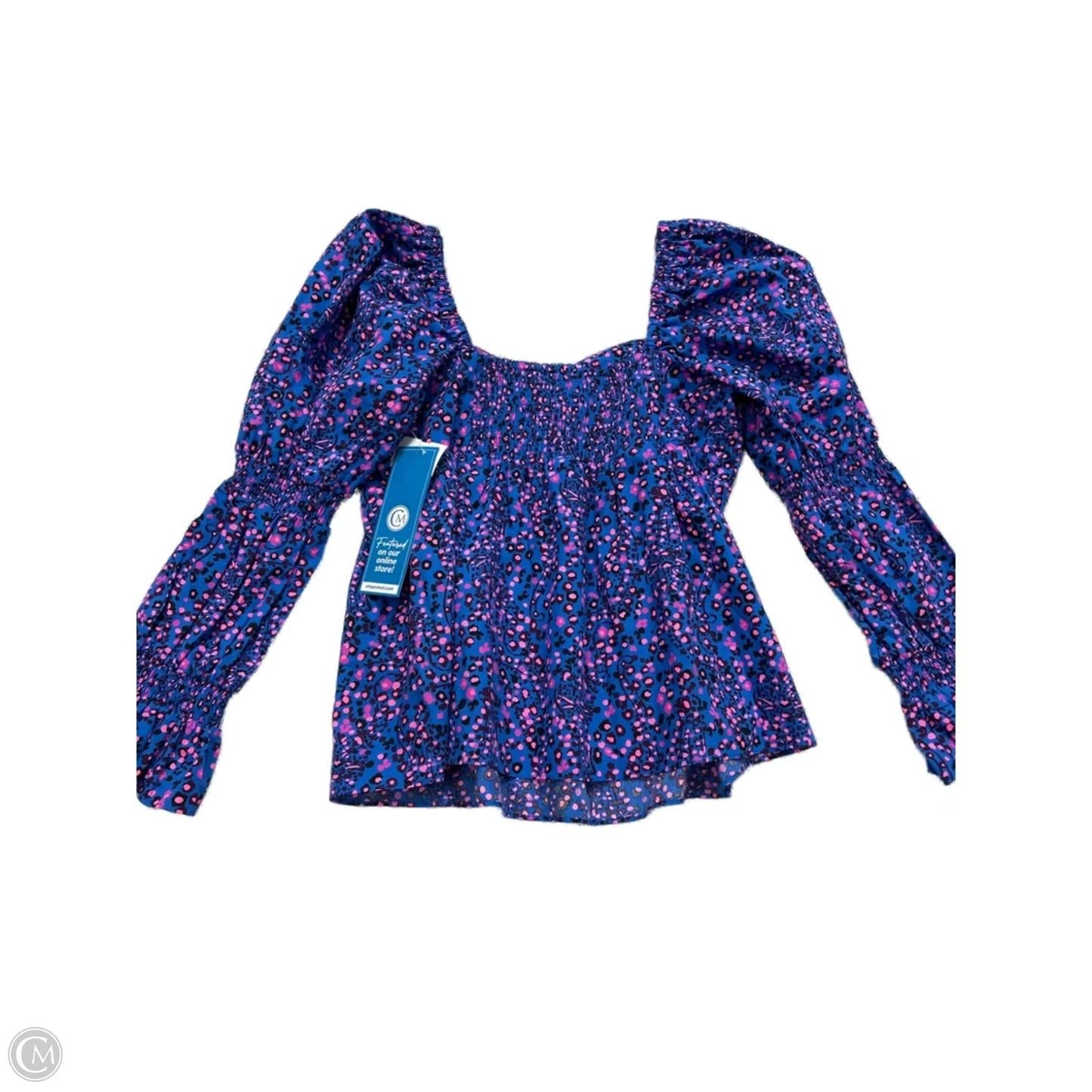 Top Long Sleeve Designer By Lilly Pulitzer In Blue & Pink, Size: L