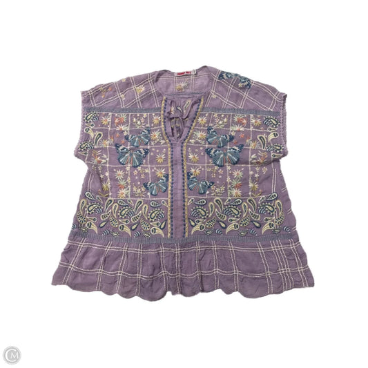 Top Short Sleeve By Johnny Was In Purple, Size: M