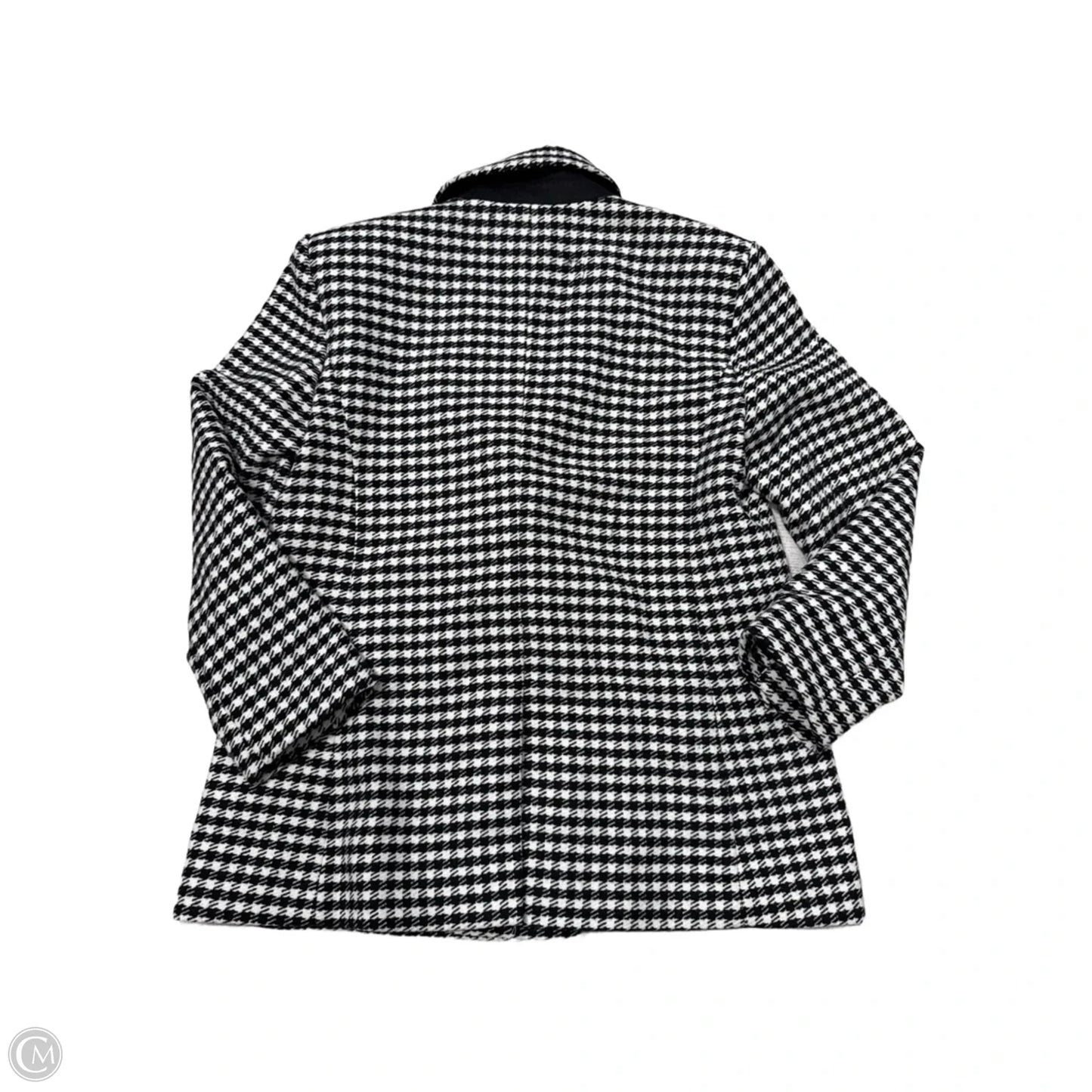 Coat Peacoat By Ann Taylor In Black & White, Size: 10