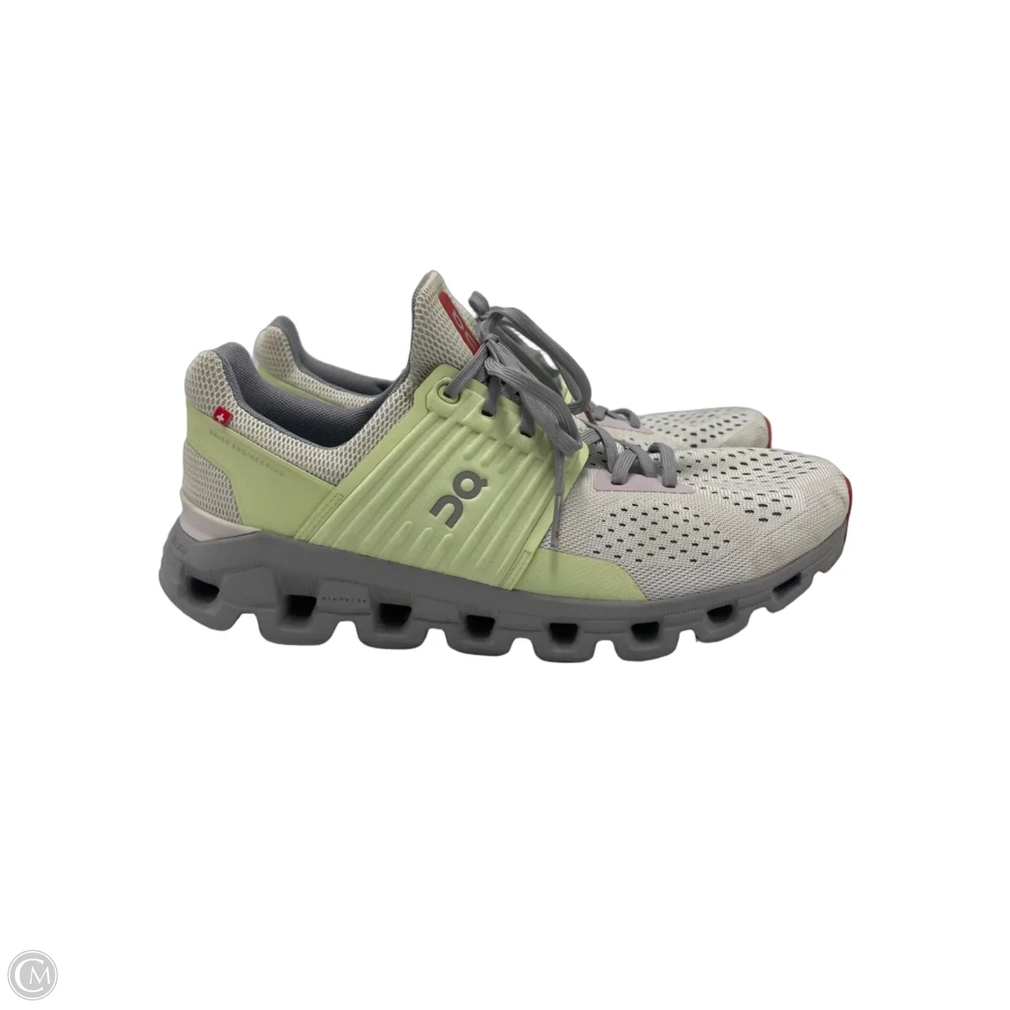 Shoes Athletic By ON Cloud In Green & Grey, Size: 10