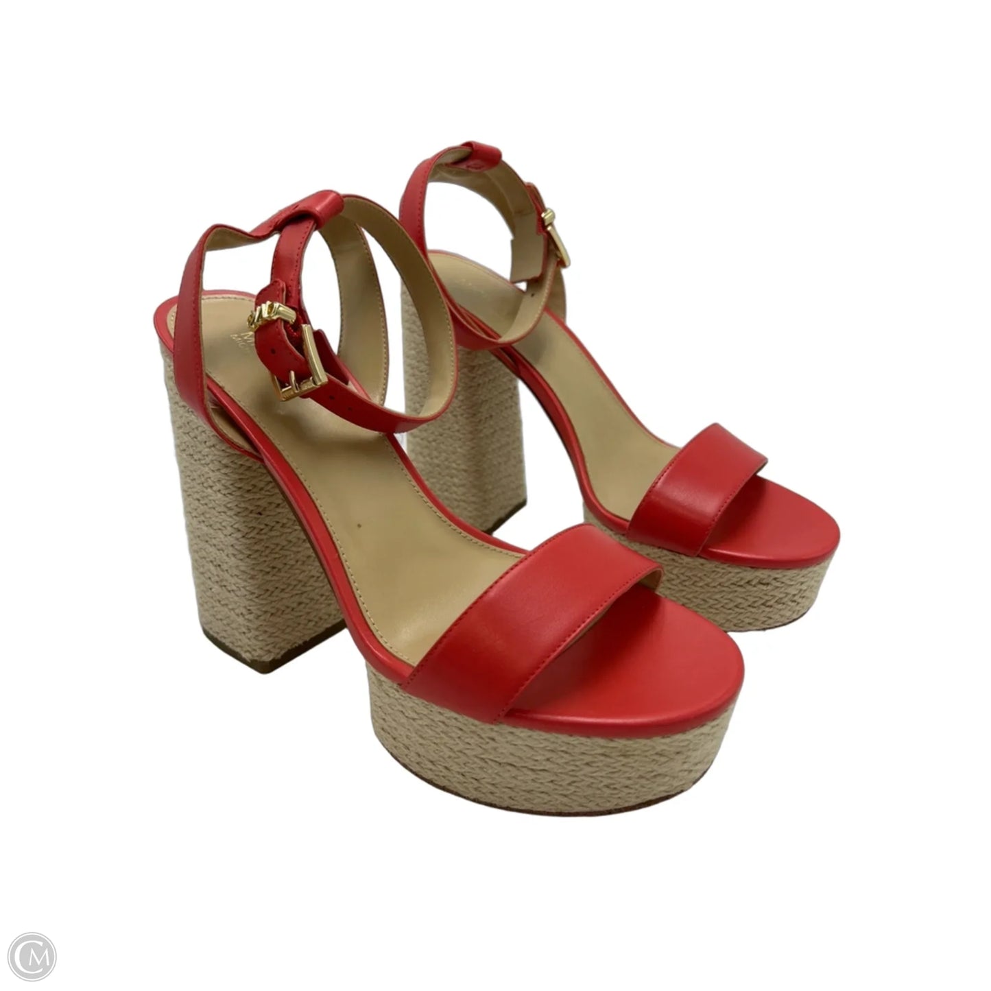 Shoes Designer By Michael Kors In Orange & Tan, Size: 8