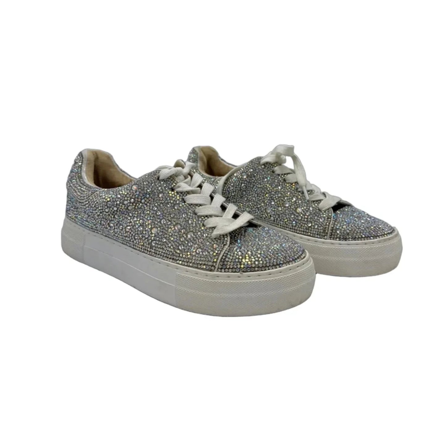 Shoes Sneakers By Betsey Johnson In Silver, Size: 7.5