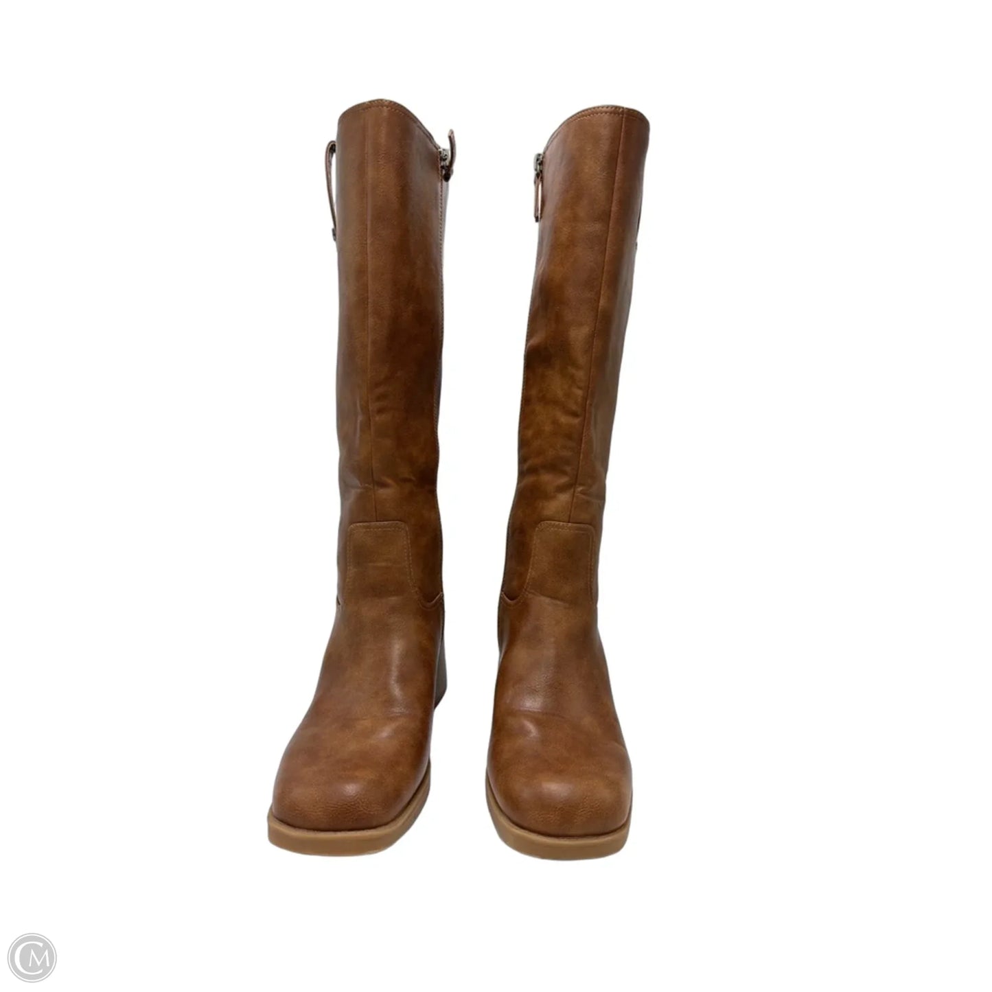 Boots Knee Heels By Dr Scholls In Brown, Size: 9