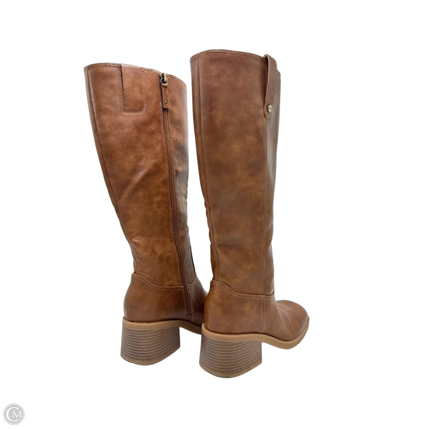 Boots Knee Heels By Dr Scholls In Brown, Size: 9