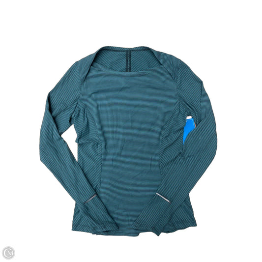 Athletic Top Long Sleeve Collar By Lululemon In Green, Size: 6