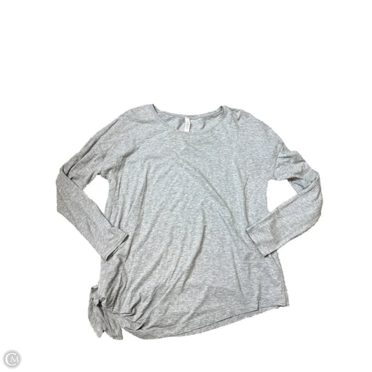 Athletic Top Long Sleeve Collar By Lululemon In Grey, Size: M