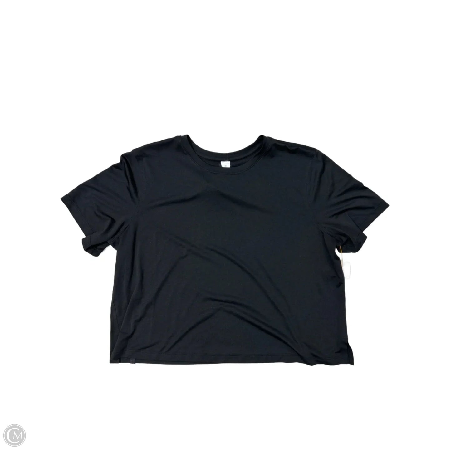 Athletic Top Short Sleeve By Lululemon In Black, Size: M