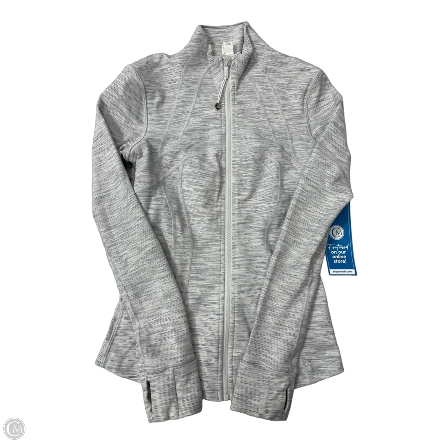 Athletic Jacket By Lululemon In Black & White, Size: S