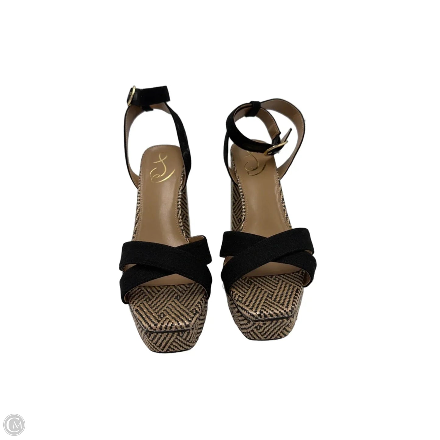 Shoes Heels Wedge By Sam Edelman In Black & Tan, Size: 8.5