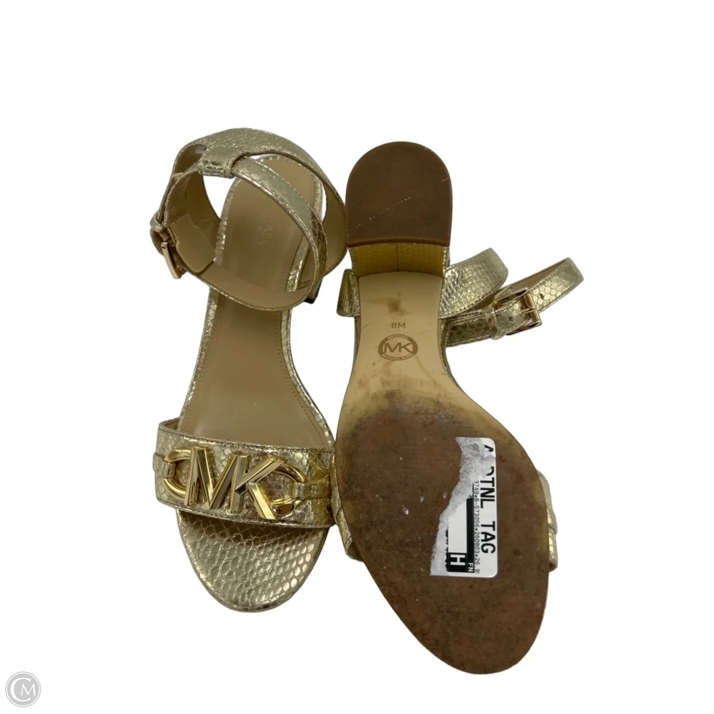 Shoes Designer By Michael Kors In Gold, Size: 8