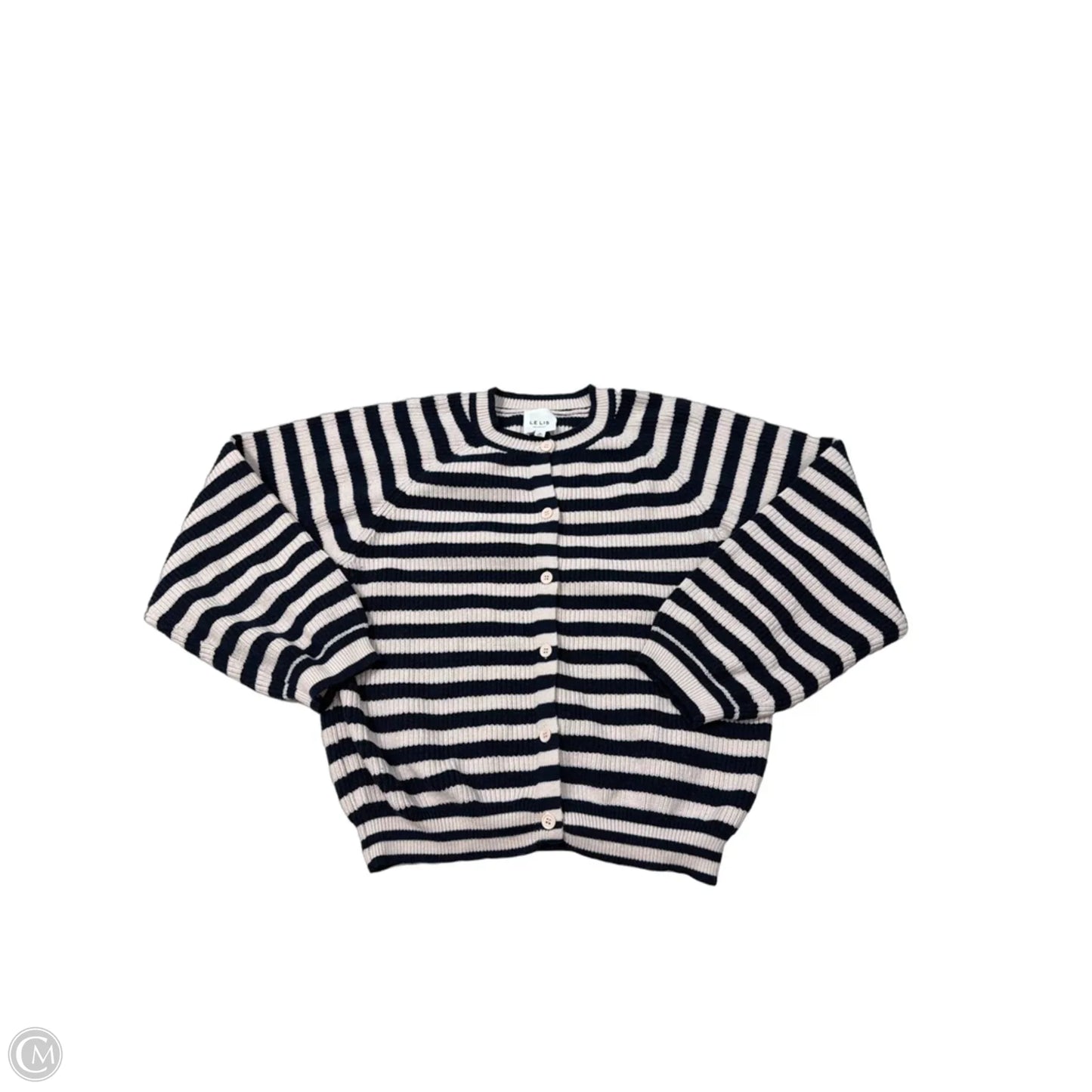 Sweater Cardigan By Le Lis In Striped Pattern, Size: M