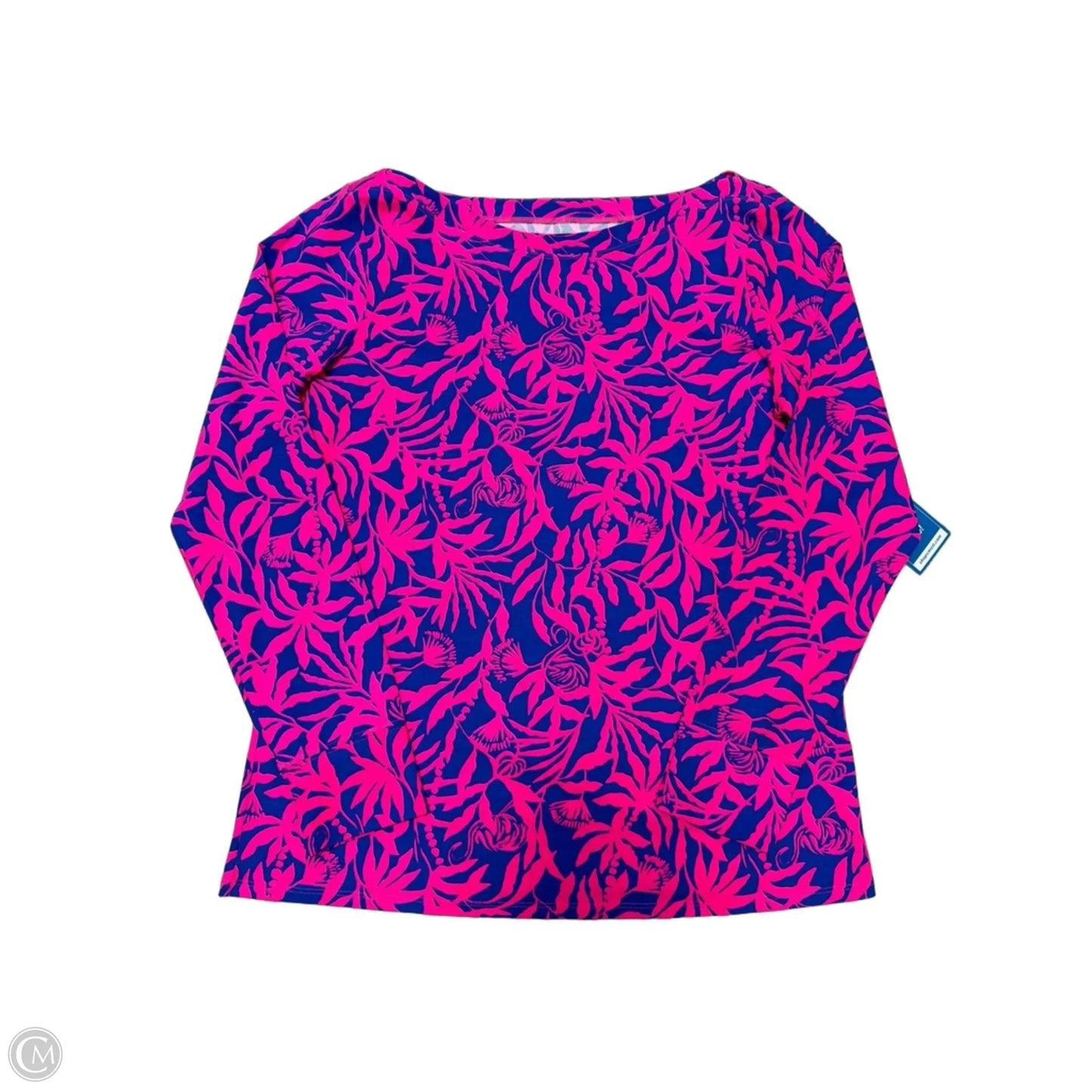 Top Long Sleeve Designer By Lilly Pulitzer In Blue & Pink, Size: Xl