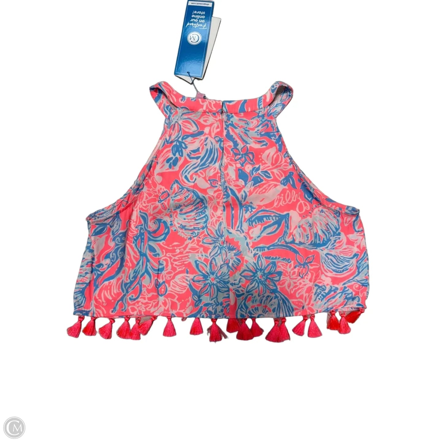 Top Sleeveless Designer By Lilly Pulitzer In Blue & Pink, Size: 10