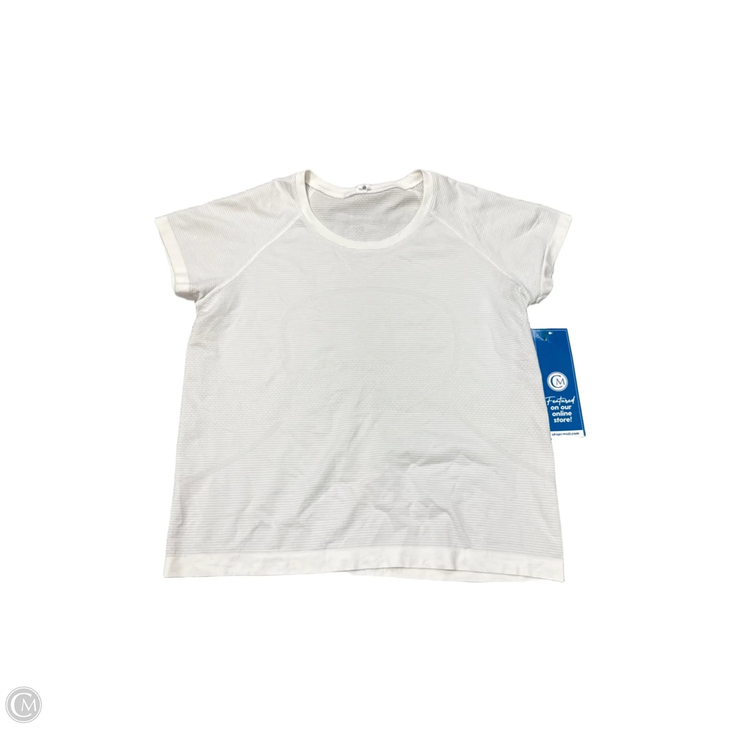 Athletic Top Short Sleeve By Lululemon In White, Size: L