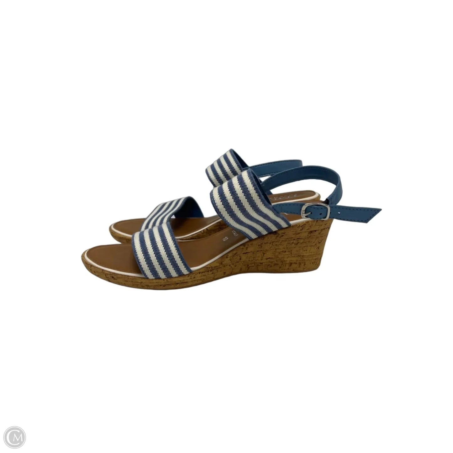 Shoes Heels Block By Italian Shoemakers In Blue & Brown, Size: 10