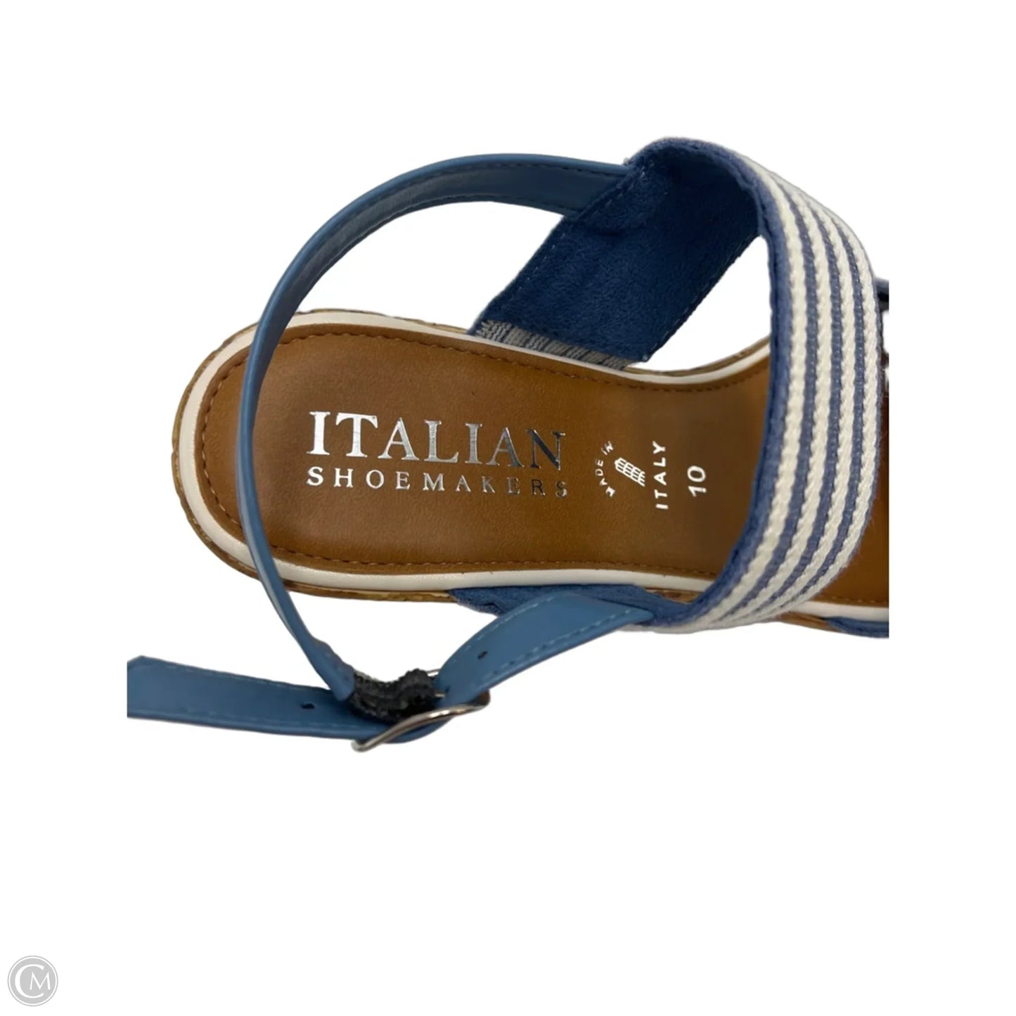 Shoes Heels Block By Italian Shoemakers In Blue & Brown, Size: 10