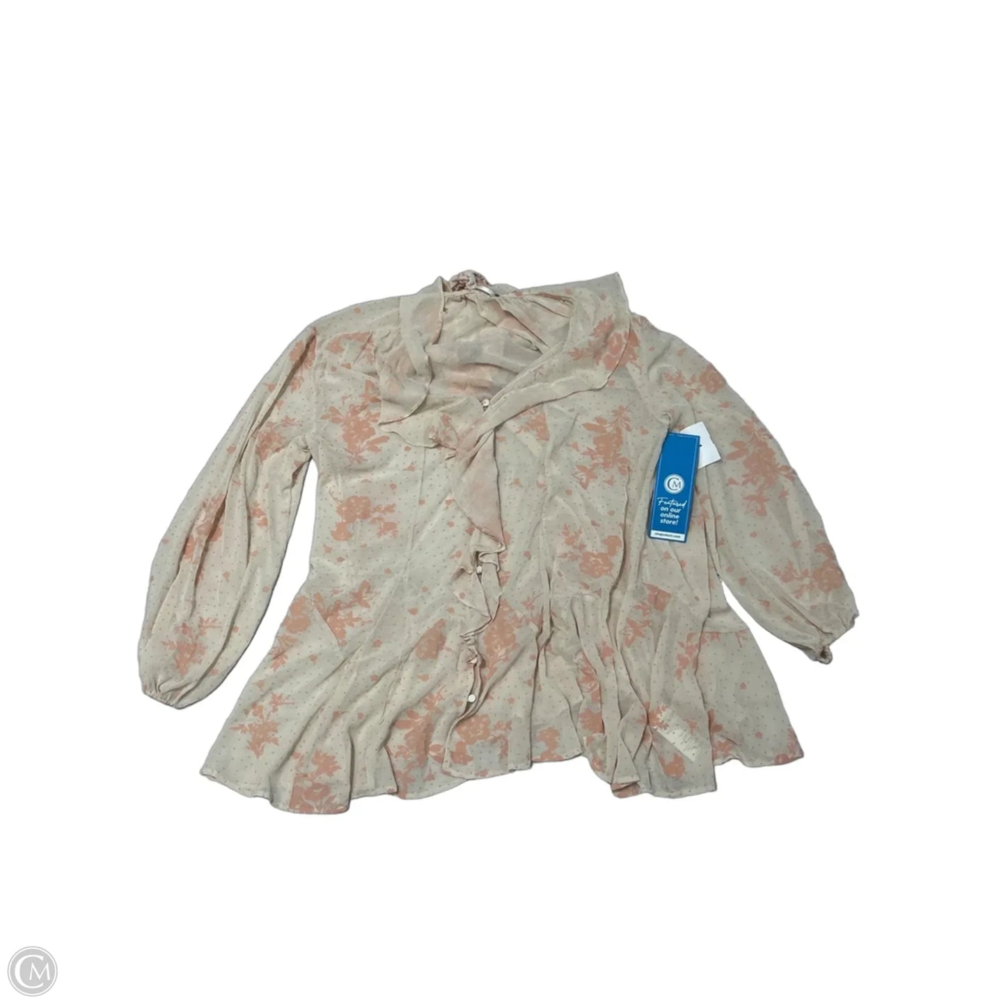 Top Long Sleeve By Free People In Pink & Tan, Size: Sp