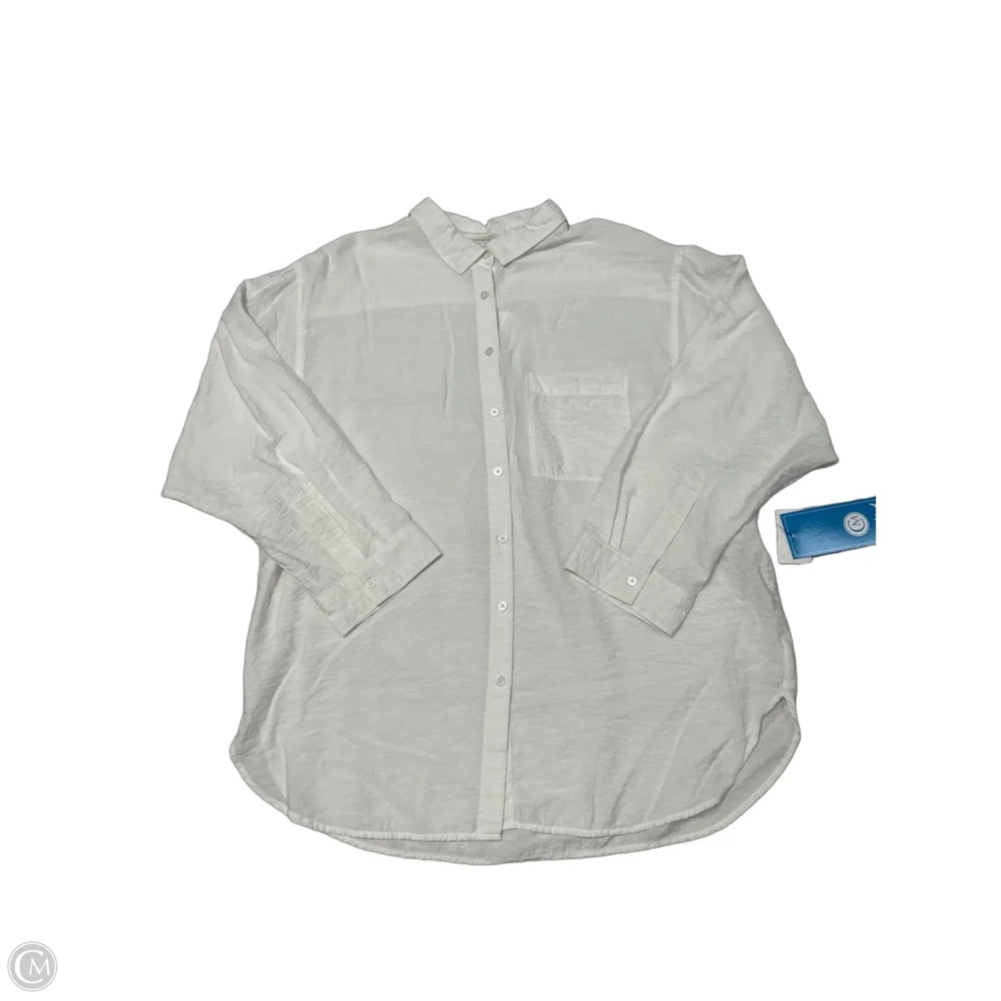 Top Long Sleeve By Loft In White, Size: M
