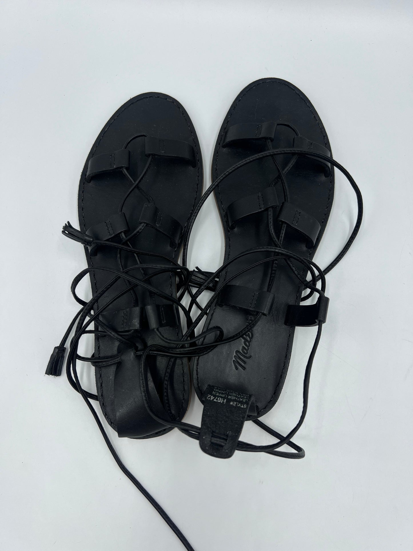 Leather Black Sandals Flats Madewell, Size 9