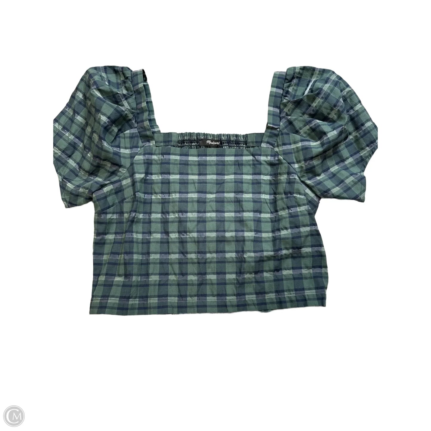 Top Short Sleeve By Madewell In Plaid Pattern, Size: Xs