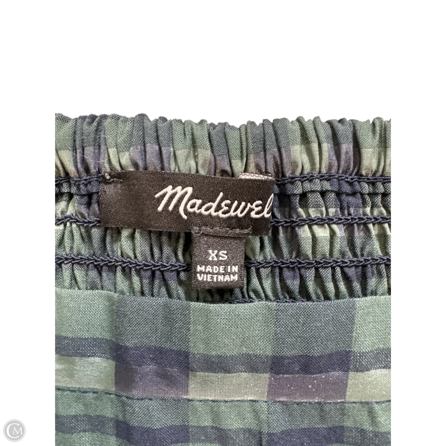 Top Short Sleeve By Madewell In Plaid Pattern, Size: Xs
