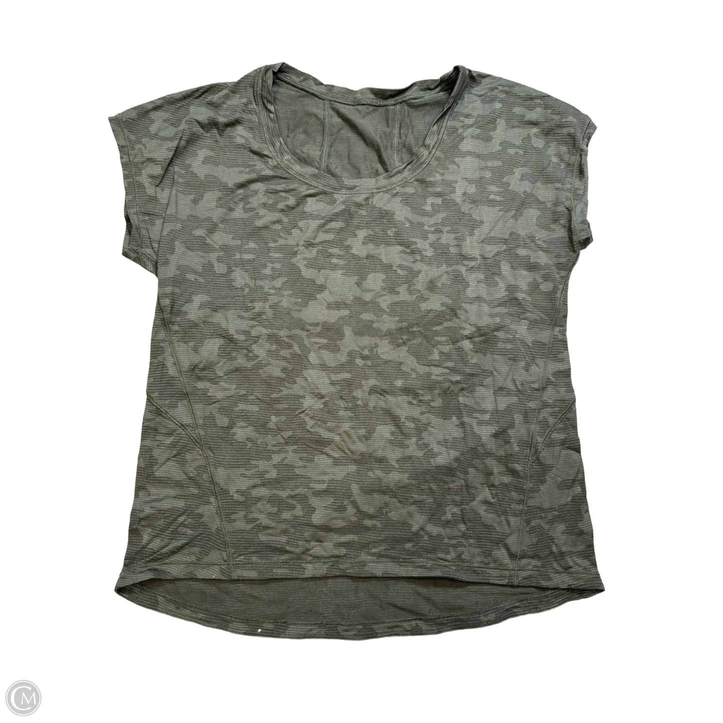 Athletic Top Short Sleeve By Lululemon In Green, Size: M
