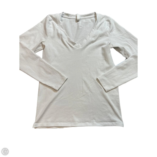 Athletic Top Long Sleeve Crewneck By Athleta In White, Size: L