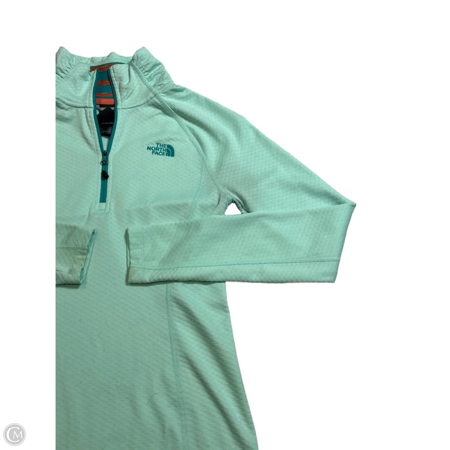 Athletic Top Long Sleeve Collar By The North Face In Green, Size: Xs