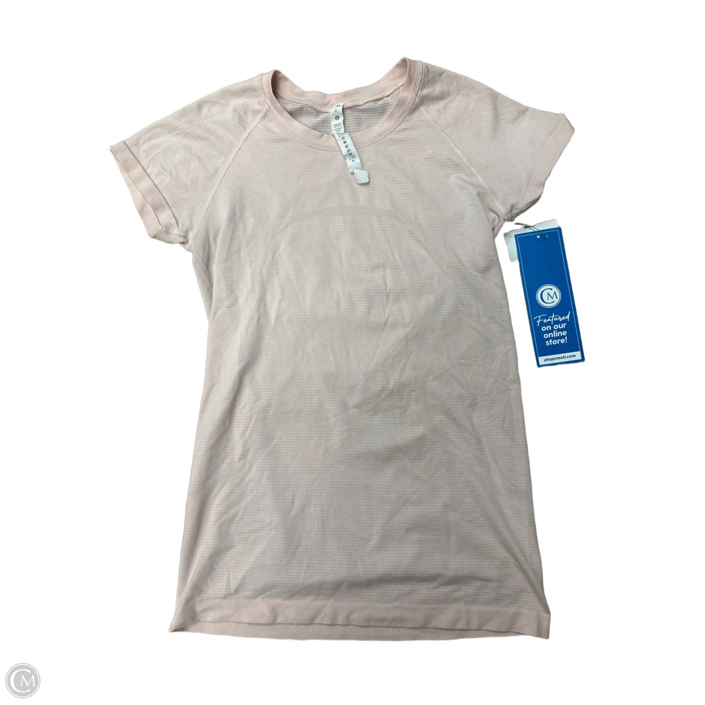 Athletic Top Short Sleeve By Lululemon In Pink, Size: 6