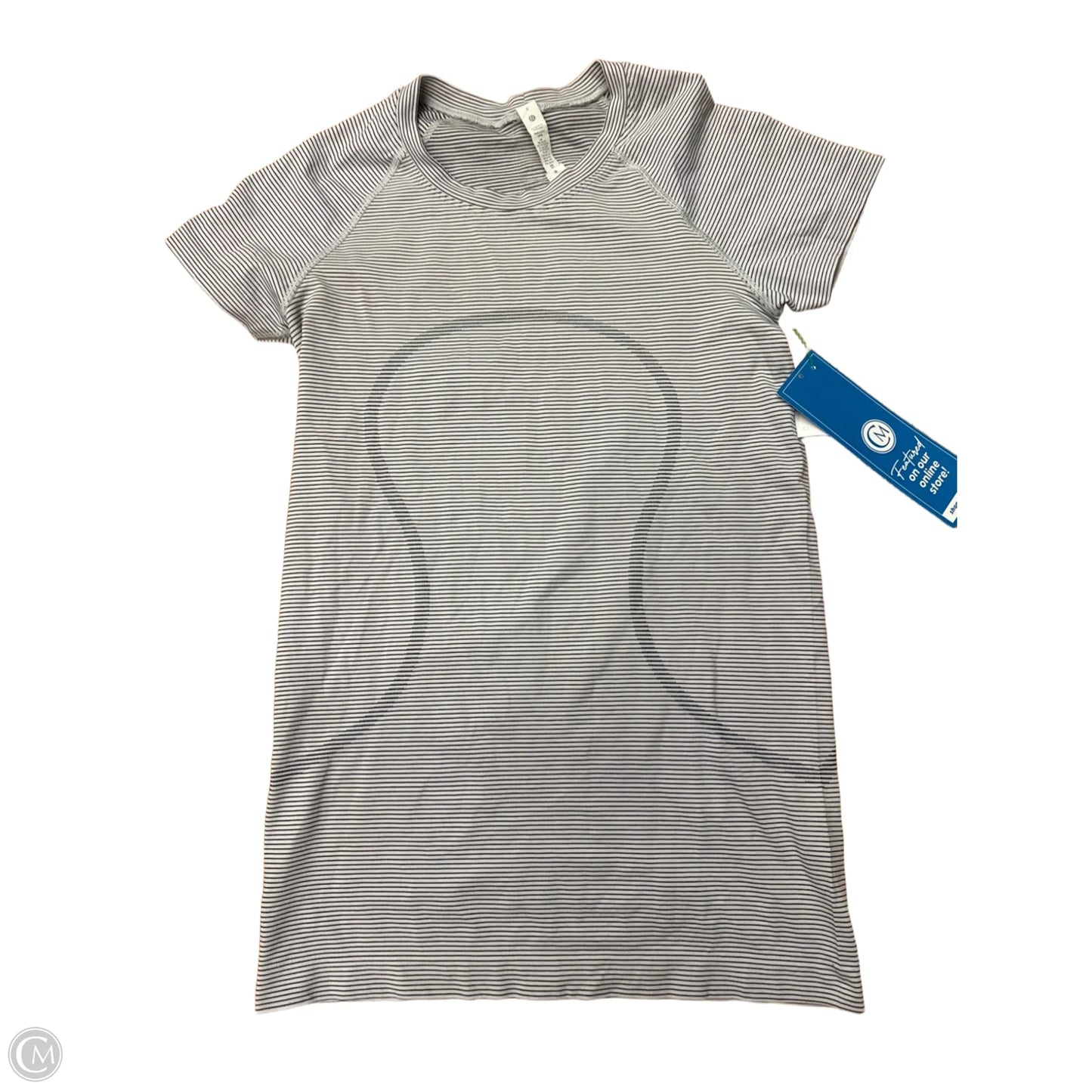 Athletic Top Short Sleeve By Lululemon In Striped Pattern, Size: 6