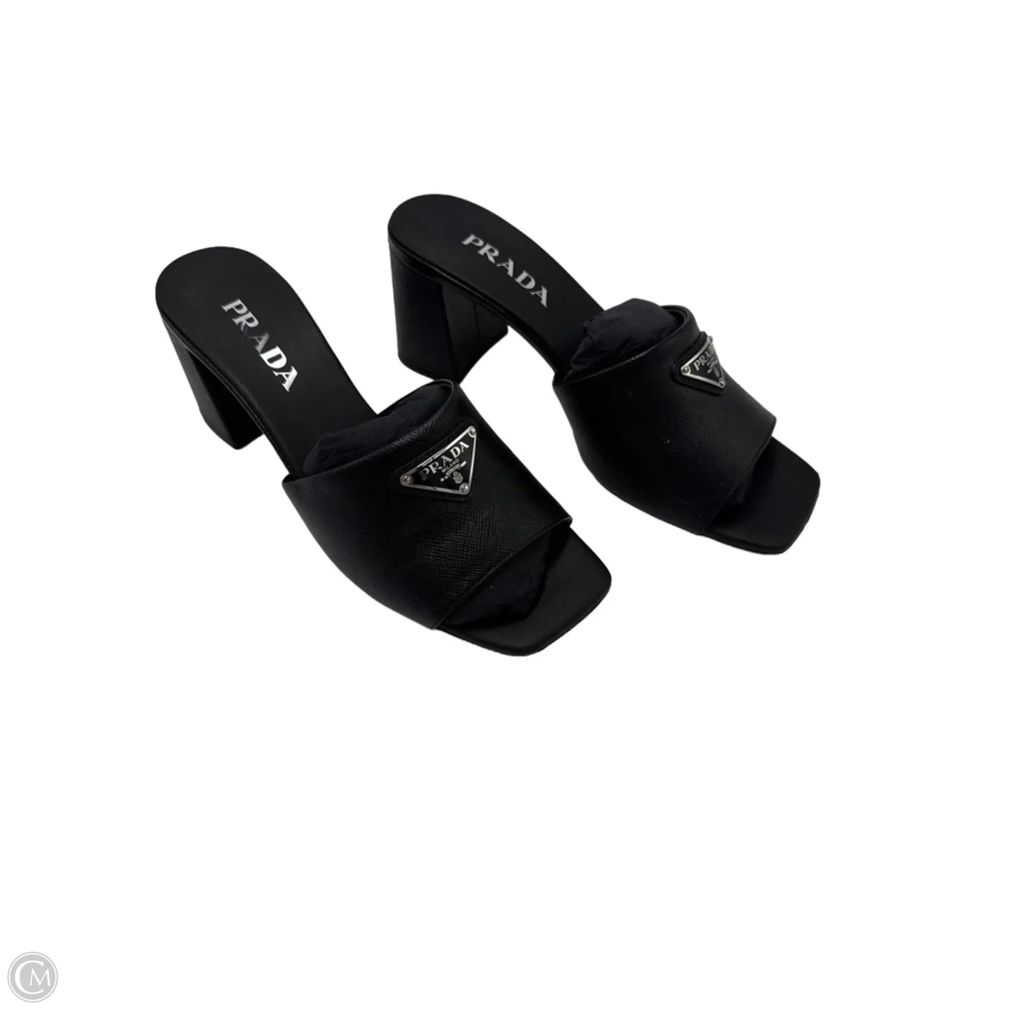 Sandals Luxury Designer By Prada In Black, Size: 9.5 (39.5)
