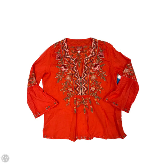 Top Long Sleeve Designer By Johnny Was In Orange, Size: Xs