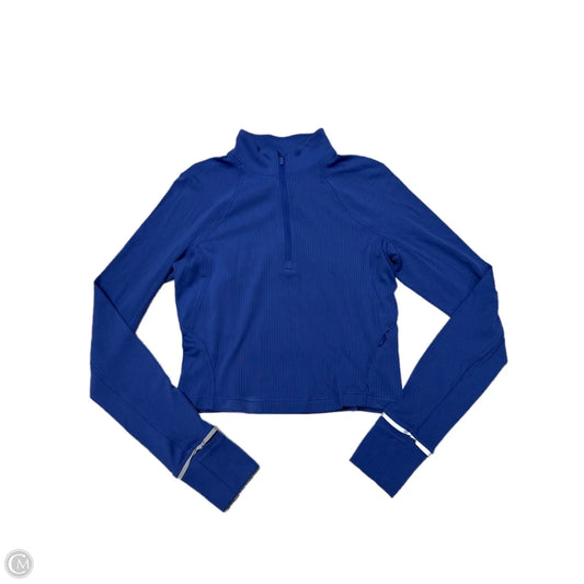 Athletic Top Long Sleeve Collar By Lululemon In Blue, Size: 6