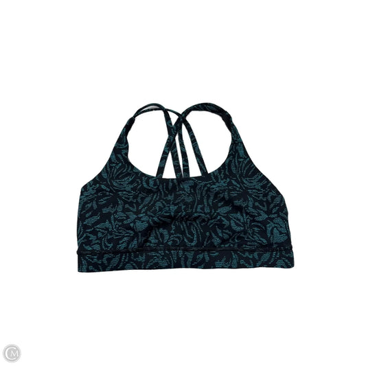 Athletic Bra By Lululemon In Black & Green, Size: 8