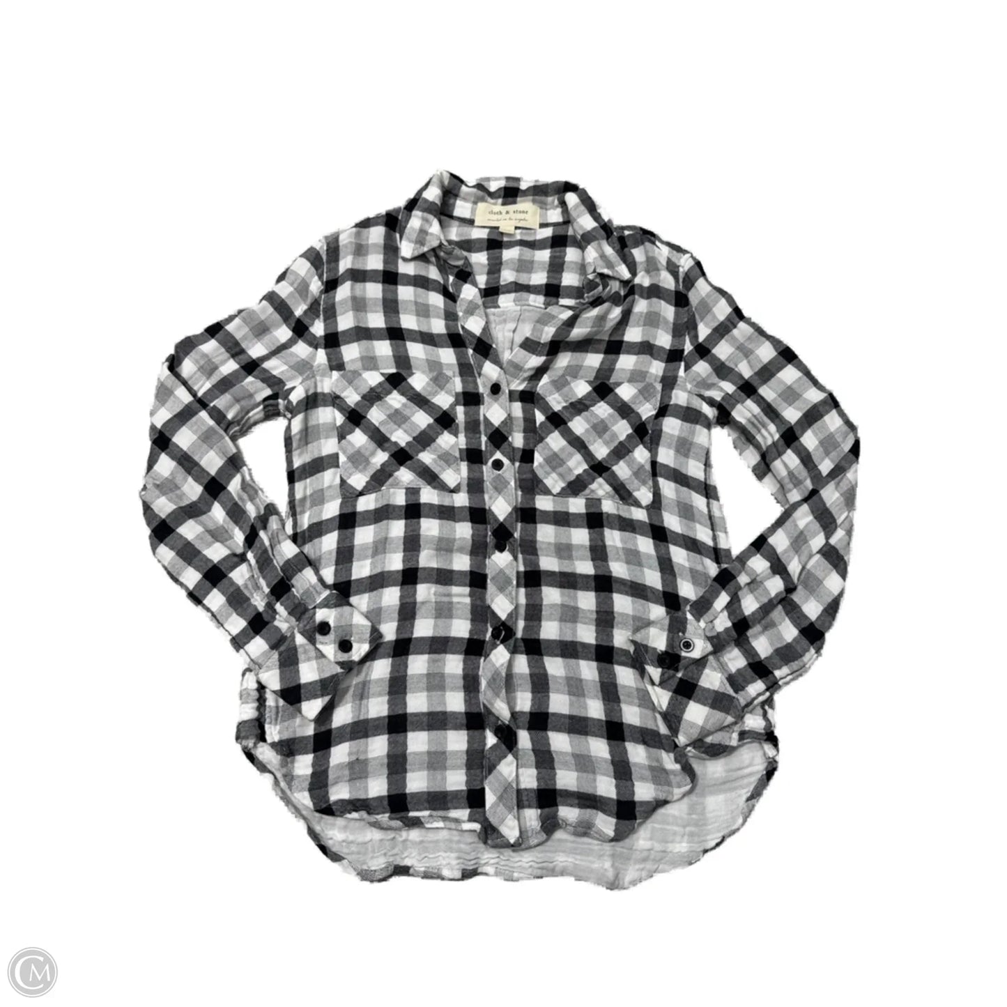 Top Long Sleeve By Cloth & Stone In Black & White, Size: Xs