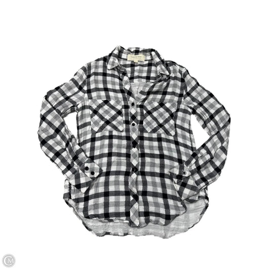 Top Long Sleeve By Cloth & Stone In Black & White, Size: Xs