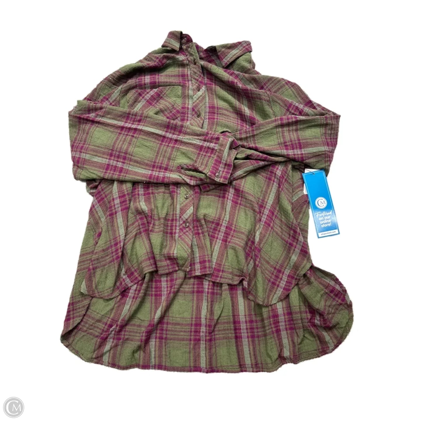 Top Long Sleeve By Bdg In Plaid Pattern, Size: S